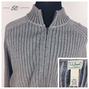L L Bean Men's Gray Sweater Size XXL 100% Cotton